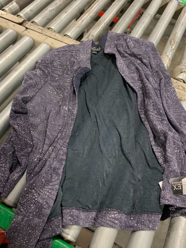 Photo 1 of ** ONLY CARDIGAN** Alex Evenings Women's Missy Long Dress with Mandarin Neckline Jacket (Regular Petite Plus), Smoke, 18