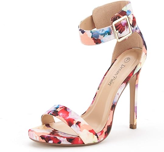 Photo 1 of **HEELS ARE PINK** DREAM PAIRS Womens Chunky Heels 4 inch High Multi Strap Soft Comfort Block Heeled Sandals for Prom Dancing Wedding, Size 9, Pink