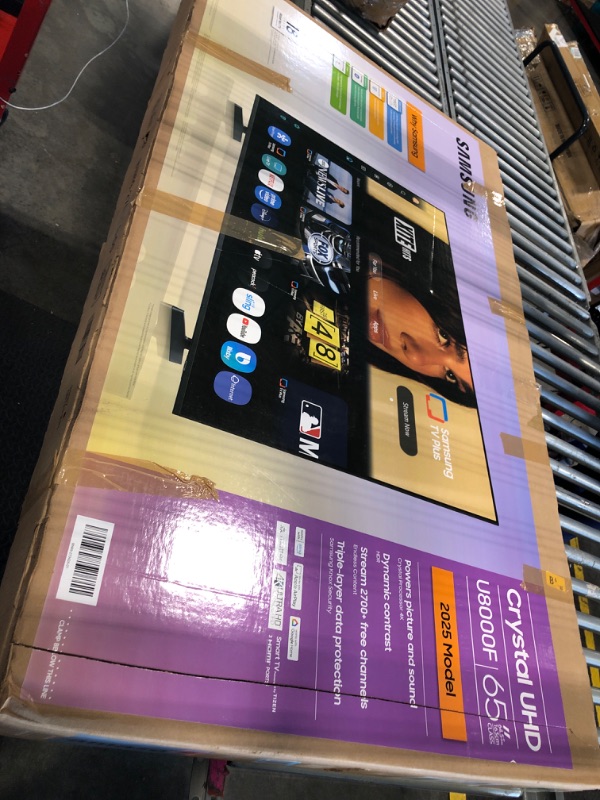 Photo 1 of ****ONLY FOR PARTS****BROKEN SCREEN***Samsung 65-Inch Class Crystal UHD U8000F 4K Smart TV (2025 Model) Endless Free Content, Crystal Processor 4K, MetalStream Design, Knox Security, Works with Alexa