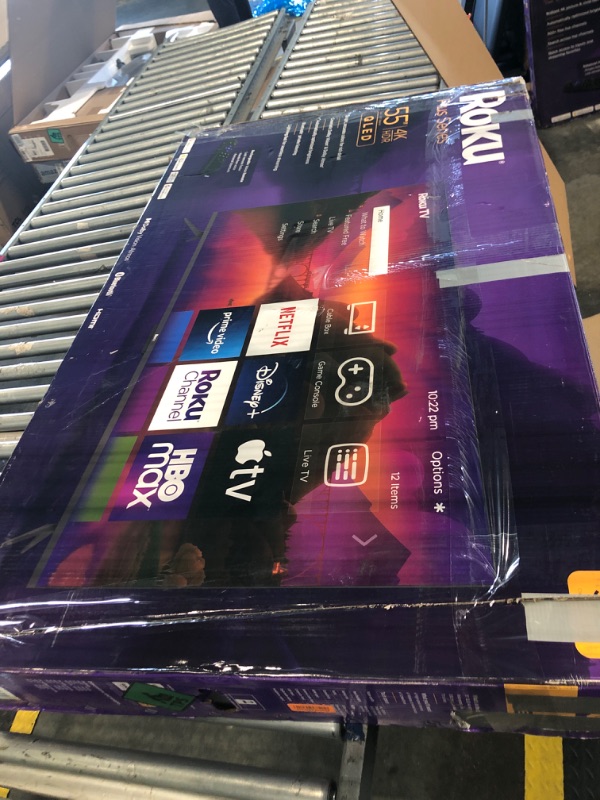 Photo 1 of ***ONLY FOR PARTS***BROKEN SCREEN***Roku Smart TV – 55-Inch Plus Series 4K QLED RokuTV with Roku Voice Remote Pro, Dolby Vision, Striking 4K Resolution, Automatic Brightness, & Seamless Streaming – Live Local News & Sports