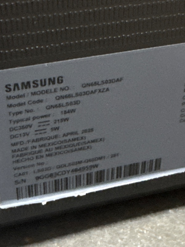 Photo 1 of **SCREEN IS DAMAGED**Samsung 65-Inch Class QLED 4K LS03D The Frame Series Quantum HDR Smart TV w/Dolby Atmos, Art Mode, Anti-Reflection, Customizable Frame, Slim Fit Wall Mount with Alexa Built-in (QN65LS03D, 2024 Model)