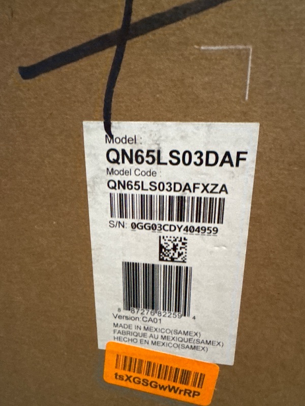 Photo 1 of **SCREEN IS DAMAGED**Samsung 65-Inch Class QLED 4K LS03D The Frame Series Quantum HDR Smart TV w/Dolby Atmos, Art Mode, Anti-Reflection, Customizable Frame, Slim Fit Wall Mount with Alexa Built-in (QN65LS03D, 2024 Model)