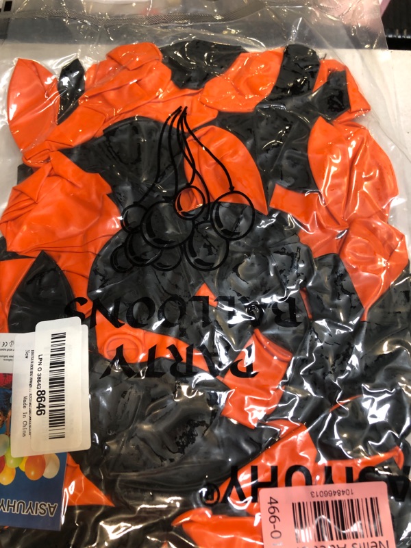 Photo 1 of 100 Pcs Black and Orange Balloons 12 Inch Halloween Latex Balloons Thicken Helium Party Balloons for Halloween,Wedding, Birthday Party Balloon Arch Garland Decoration