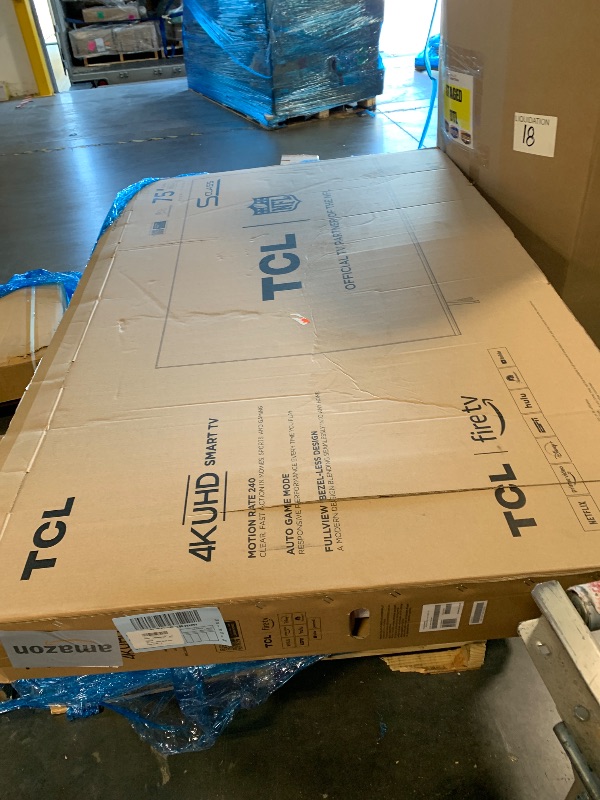 Photo 1 of ***SCREEN IS DAMAGED**TCL 75-Inch Class S5 UHD 4K LED Smart TV with Fire TV (75S551F, 2024 Model), Dolby Vision, HDR PRO+, Dolby Atmos, Alexa Built-in with Voice Remote, Apple AirPlay 2 Compatibility, Streaming Television