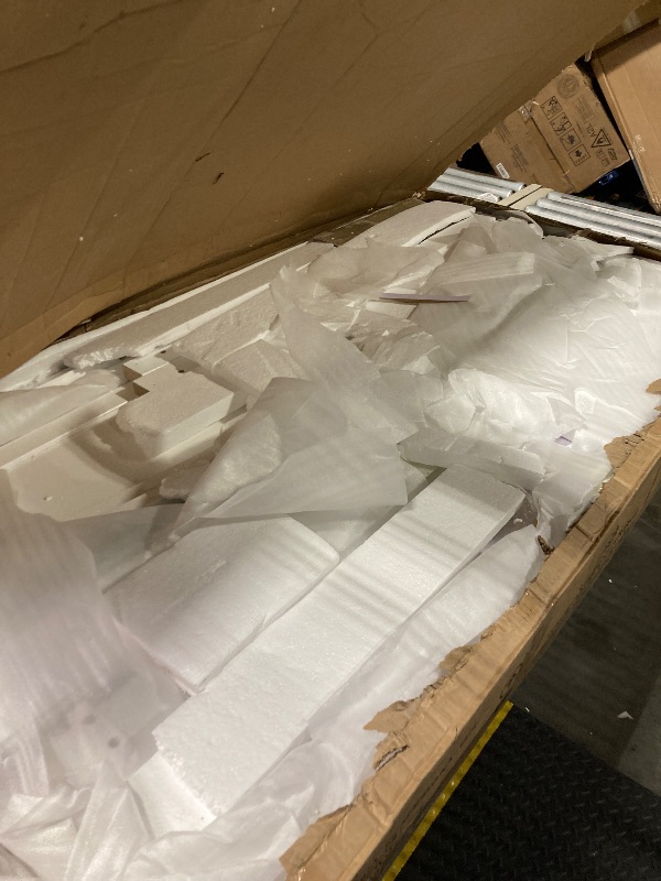 Photo 1 of **SOME PIECES ARE DAMAGED**Dream On Me Storybrooke 5 in 1 Convertible Crib with Storage Drawer in White, Greenguard Gold & JPMA Certified Baby Crib, Converts from Crib to Toddler Bed, Day Bed, Kid Sofa and Full Size Bed