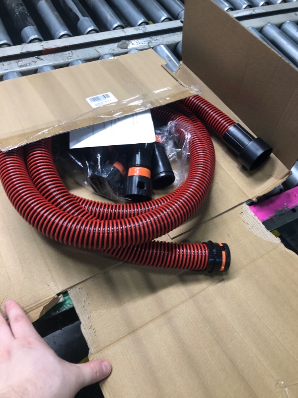 Photo 1 of 10FT Vacuum Hose Extension with 6 Adapter Attachments,Fits 1-1/4" Vacuum Cleaner Hose,Multi-Size Fittings 0.9" to 1-3/4",Universal Shop Vac Accessories (Please Confirm Hose Size Compatibility)
