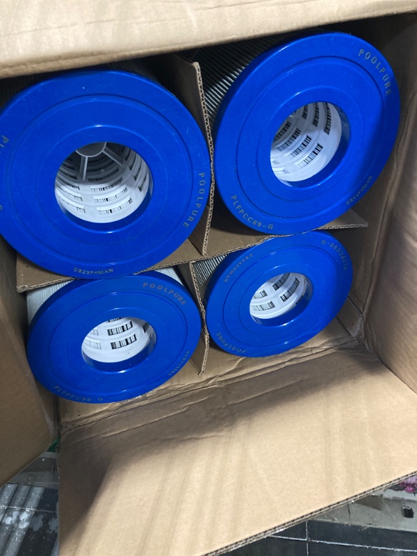 Photo 1 of     POOLPURE PLFPCC80 Pool Filter Replaces Pentair CCP320, Pleatco PCC80-PAK4, Ultral-A5, Unicel C-7470, R173573, Filbur FC-1976, 178580, 817-0081, Clean and Clear Plus 320, L x OD:20"x 7", 4X80 sq.ft.