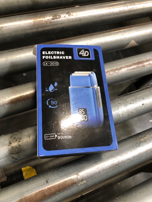 Photo 1 of **MISSING USB-C CHARGER** Electric Razor for Men, Electric Shaver for Men, Upgraded Foil Shaver with 3 Adjustable Speeds, Type-C Rechargeable Close Shave Beard Trimmer, IPX7 Waterproof Wet/Dry Travel Lock (Blue)