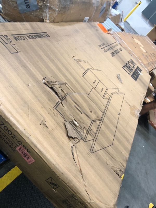 Photo 1 of Techni Mobili Modern Office Desk with Storage, Gray