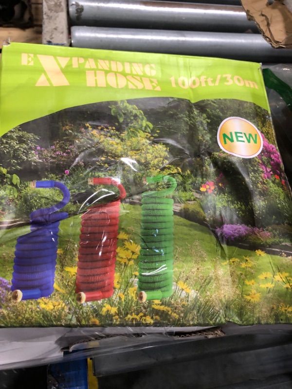 Photo 1 of 100 FT Expandable Garden Hose, 2025 New Flexible Water Hose 100FT with Leakproof Solid Brass Fittings, Reinforced Extra Strong Outer Fabric & Durable 3-layer Inner Core, Ultra Lightweight, No Kink
