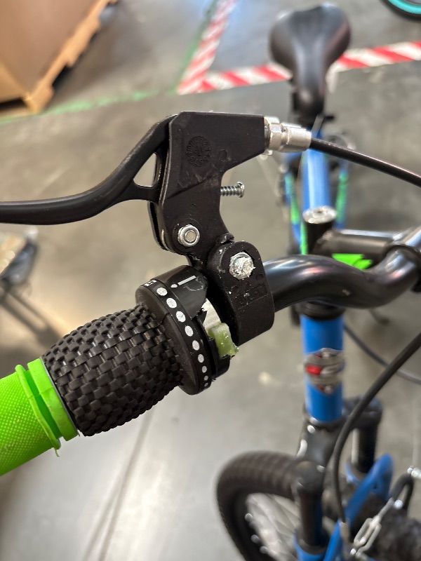 Photo 1 of **FINAL SALE-BRAKE WIRE FOR REAR HAS ISSUE/PLASTIC ON FRONT RIGHT GEAWR SHIFTER IS BROKEN**
BCA Crossfire 6-Speed Mountain Bike, 20" Wheels, Kids ages 7-14 Years, Blue/Green

