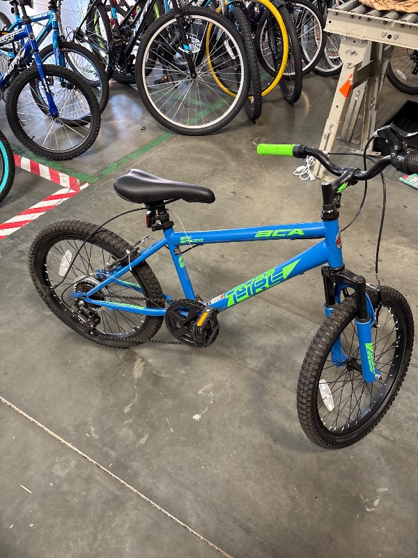 Photo 1 of **FINAL SALE-BRAKE WIRE FOR REAR HAS ISSUE/PLASTIC ON FRONT RIGHT GEAWR SHIFTER IS BROKEN**
BCA Crossfire 6-Speed Mountain Bike, 20" Wheels, Kids ages 7-14 Years, Blue/Green
