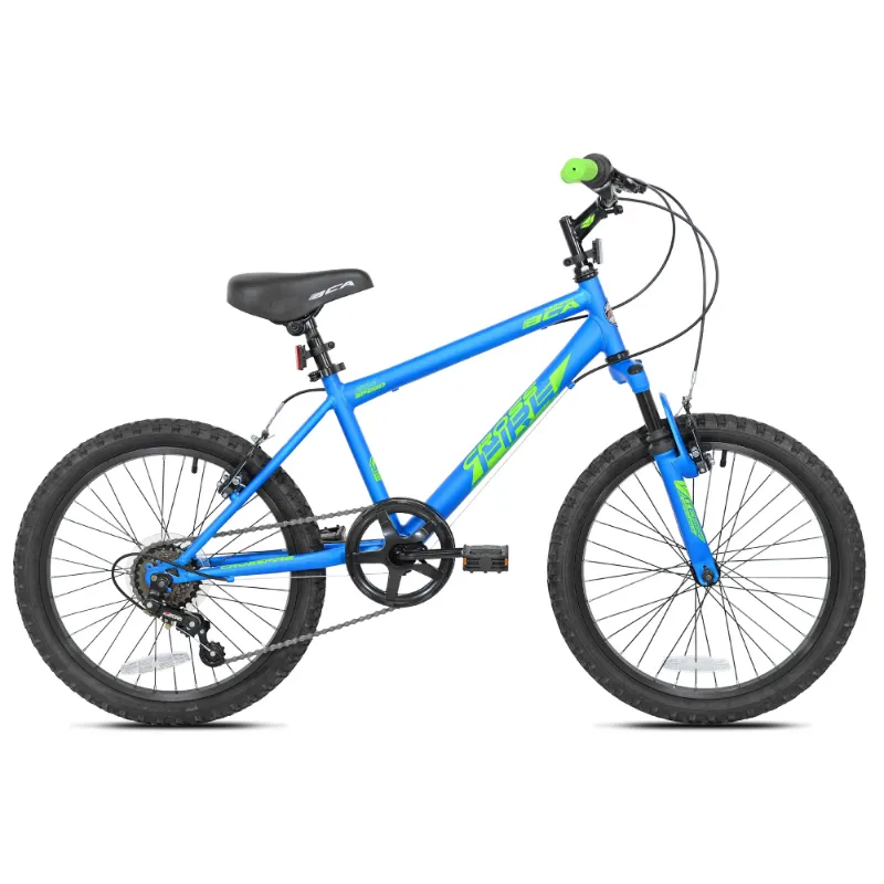 Photo 1 of **FINAL SALE-BRAKE WIRE FOR REAR HAS ISSUE/PLASTIC ON FRONT RIGHT GEAWR SHIFTER IS BROKEN**
BCA Crossfire 6-Speed Mountain Bike, 20" Wheels, Kids ages 7-14 Years, Blue/Green
