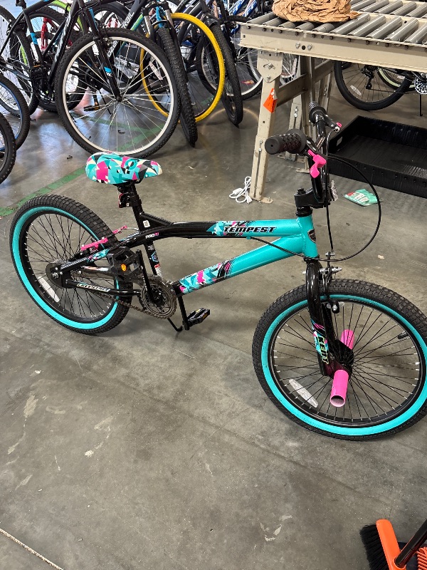 Photo 1 of **FINAL SALE**20" Kent Tempest BMX Bicycle, Fits Riders 4'2" - 5', Black/Aqua, Child, Unisex
