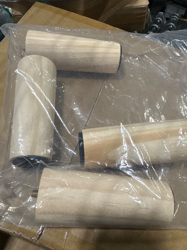 Photo 1 of **MISSING SEVERAL PARTS**LEGS ONLY**Wimarsbon Storage Ottoman, Modern Round Footrest with Soft Padded Seat, Teddy Velvet Footstool with Wood Legs, Accent Small Table or Plant Stand for Hallway, Living Room (Cream)