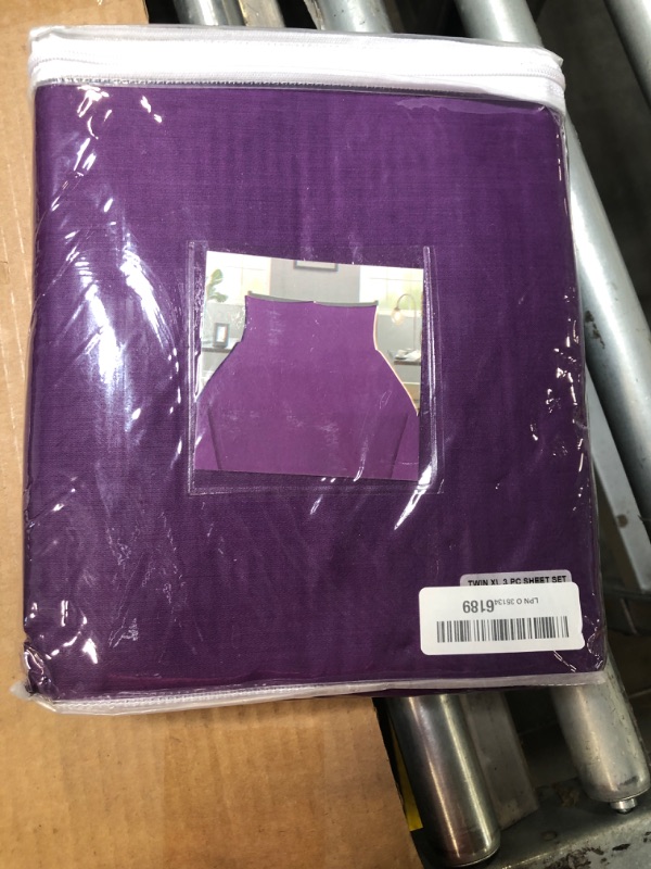 Photo 1 of 100% Cotton 200 TC 3 PC Twin XL Sheet Set Soft and Comfy - Twin Extra Long, 15" Deep Pocket, 39" x 80" Great for Dorm Room, Hospital and Split King Dual Adjustable Beds (Purple, Twin XL)