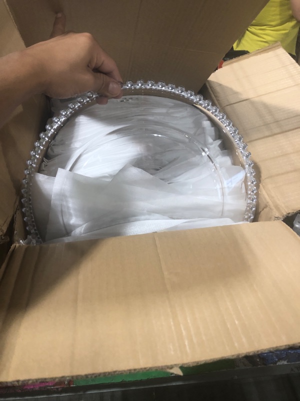 Photo 1 of 100 Count Clear Plastic Plates 9 Inch, Disposable Heavy Duty Dinner Plates- Premium Hard Plastic Plate Fancy Disposable Clear Plates for Weddings, Parties and Events
