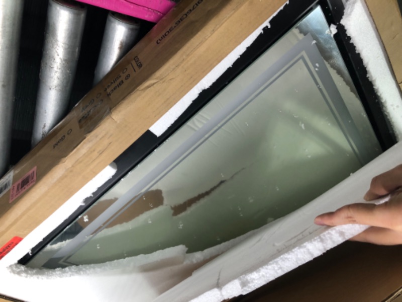 Photo 1 of ***SIMILAR PRODUCT***
Wansi Shine LED Bathroom Mirror: 36x30 Inch LED Bathroom Vanity Mirror - Black Framed Lighted Mirror for Bathroom Anti-Fog Gesture Control Dimmable Memory Function Tempered Glass