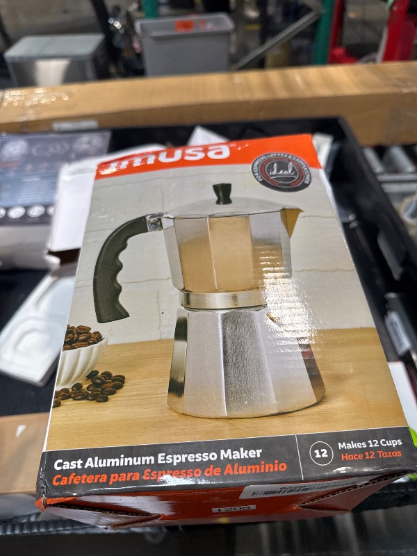 Photo 1 of (Bowl Inside Is Broken) IMUSA 12-Cup Stovetop Espresso Maker, Cast Aluminum Coffee Maker, Cuban Coffee Brewer, Moka Pot Style, Portable Coffee Maker for Home, Camping, or Travel