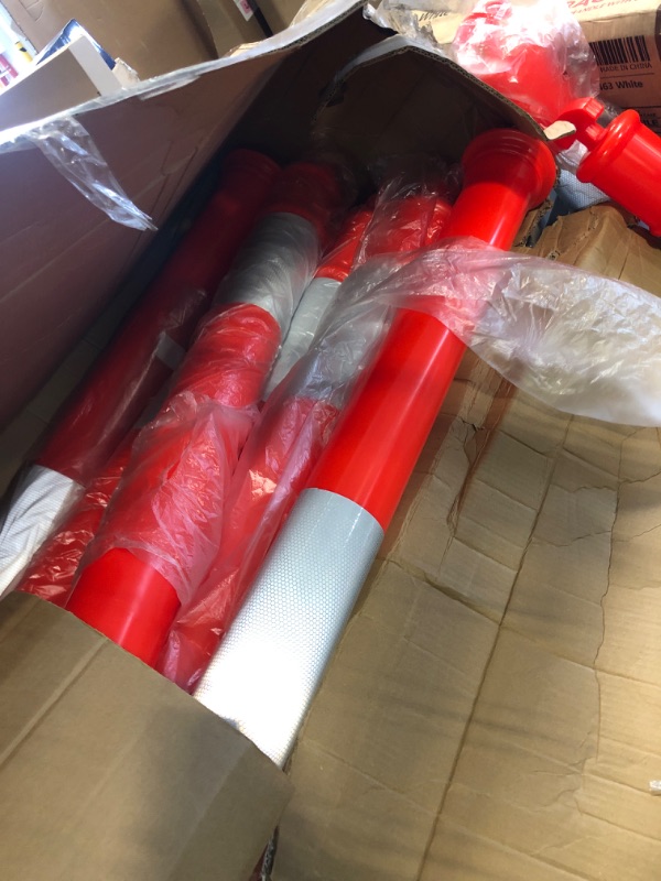 Photo 1 of (Pack of 10) RK DPOST2T Polyethylene Portable Delineator Post Replacement, 42" Height (Post Only, Orange)