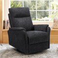 Photo 1 of **PARTIAL SET***COLAMY Recliner Message Chair with Footrest, Swivel Rocking Glider, High Back Upholstered Deep Seat for Living Room, Dark Grey
