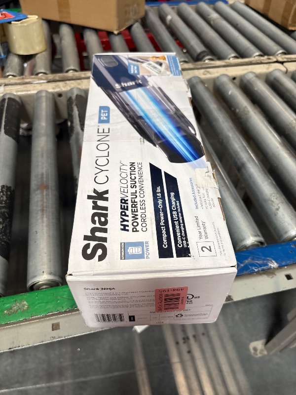 Photo 1 of **MISSING ATTACHMENTS** Shark Cyclone PET Handheld Vacuum with 8" Crevice Tool, HyperVelocity Suction, Navy Blue/Grey, CH701