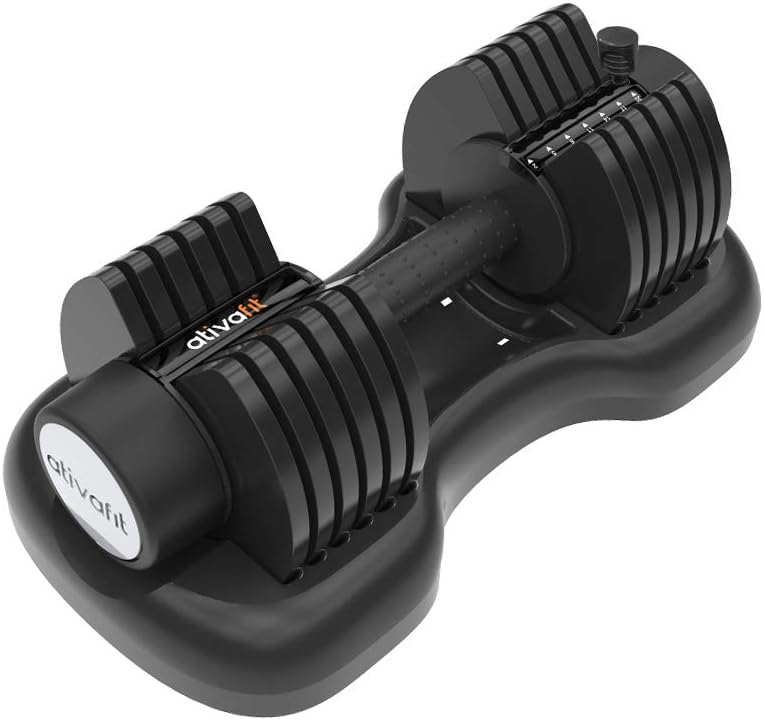 Photo 1 of **similar** Adjustable Dumbbell - Dumbbell with Non-Slip Handle, Adjustable Weight Discs and Storage Tray, Space-Saving Dumbbells for Women and Men, Workout and Fitness
