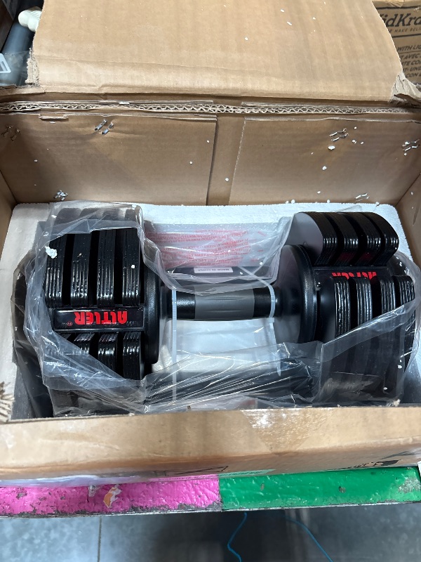 Photo 1 of **similar** Adjustable Dumbbell - Dumbbell with Non-Slip Handle, Adjustable Weight Discs and Storage Tray, Space-Saving Dumbbells for Women and Men, Workout and Fitness
