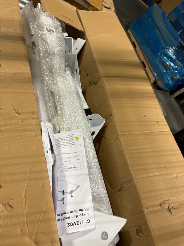 Photo 1 of MELIPRON Steel Cargo Van Roof Ladder Rack Fit for RAM ProMaster 2013-2023 White 2 Bars