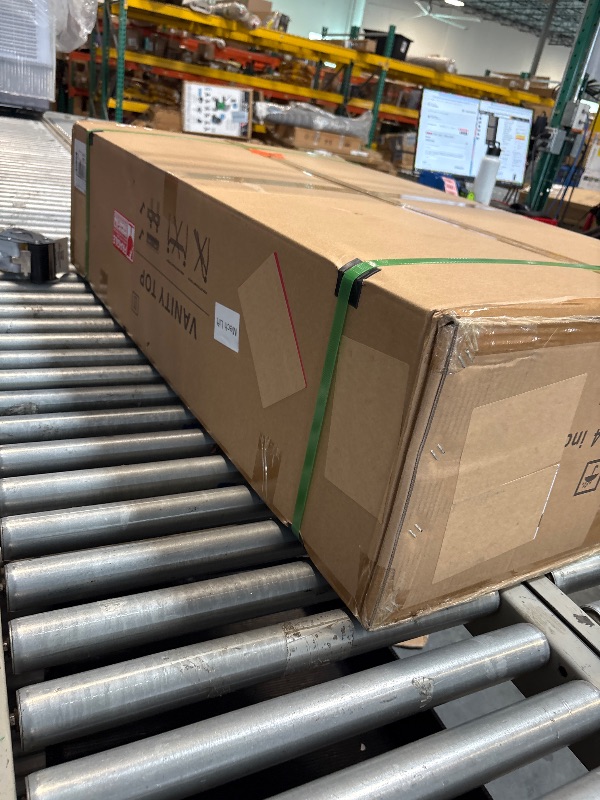 Photo 1 of **FACTORY SEALED AS SHOWN IN PHOTOS**
EQLOO 42 in.W x 22 in.D Quartz Calacatta River Vanity Top,with Undermount Middle Sink Vanity Top,with Two Sidesplash & One Backsplash,8 Inch Faucet Hole Spread Bathroom Vanity Sink Countertop