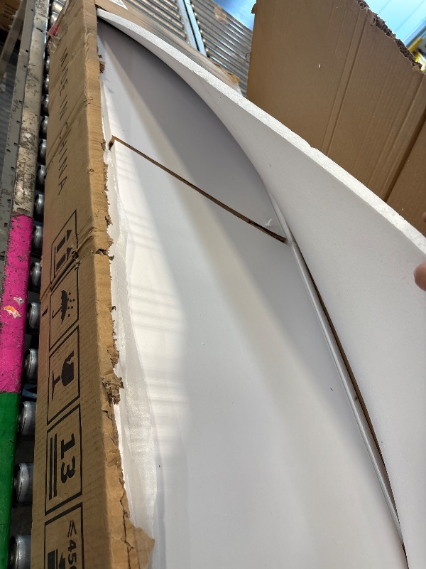 Photo 1 of **ONE OF THE BOARDS ARE BROKEN IN HALF**
DWVO 6 Drawer Dressers, High Gloss White Dressers Drawers with Fluted Panel, Wide Versatile TV Stand Cabinet Table for Kitchen and Office, White