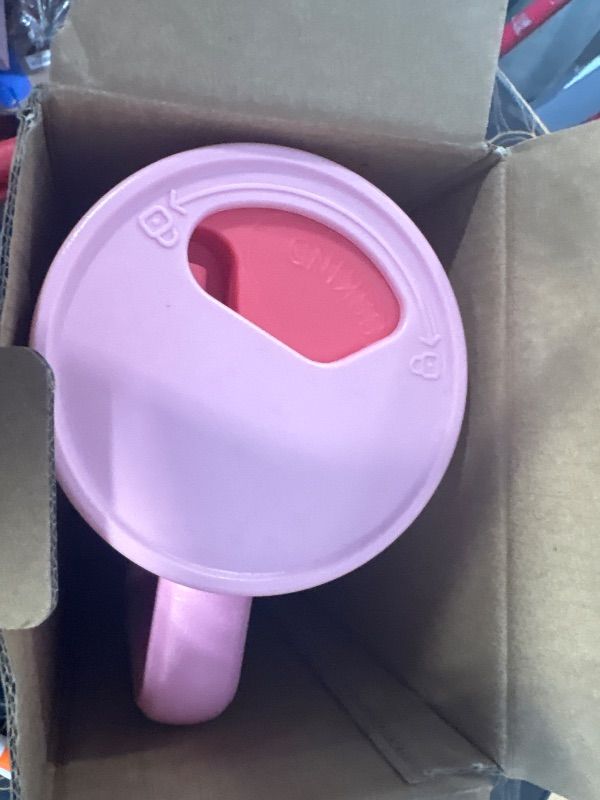Photo 1 of KISSKIND 40 oz Tumbler with Handle and Straw | 100% Leakproof Insulated Tumbler with Lid and Straw | Stainless Steel Water Bottle | Cup Holder Friendly Base | Pink