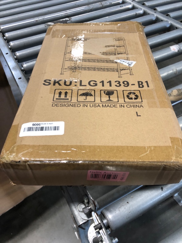 Photo 1 of OYEAL Water Bottle Storage Rack 5 Tier Bottled Water Holder Organizer Freestanding Floor Beverage Soda Drink Stand Shelf for Kitchen Pantry Can Storage, Hold 30 Bottles, Black