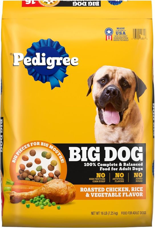 Photo 1 of **BBD 09/2025** Pedigree Complete Nutrition Big Dog Dry Dog Food, Roasted Chicken, Rice and Vegetable Flavor, 16 lb. Bag 30 PACK