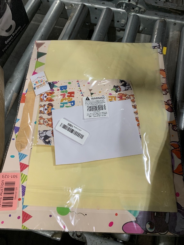 Photo 1 of 16.5” Extra Large Dog Happy Birthday Gift Bag Set with Handles, Greeting Card, Tissue Papers and Stickers for Girl Boy Kid Women Men, Cream Puppy Design, 1 Pcs