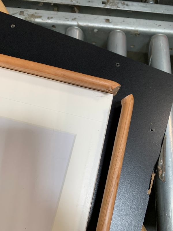 Photo 1 of **DAMAGE** Fisnish 18x24 Picture Frame, Brown 18 x 24 Poster Frame for Horizontal or Vertical Wall Mounting, 1 Pack