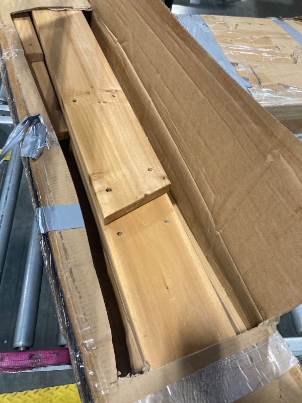 Photo 1 of **FOR PARTS, PARTIAL SET** Backyard Discovery Callahan 8' x 5' Cedar Wood Outdoor Patio Pergola Swing Bench with Trellis, Two-Person Seating, Chains, Water Resistance, 600 Lb Weight Capacity for Porch, Patio, Deck, Garden
