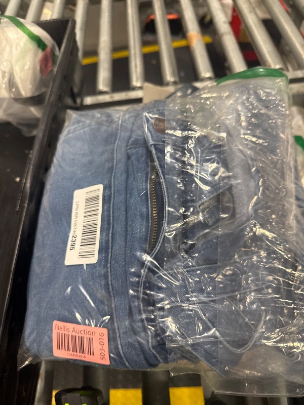 Photo 1 of ***MISSING THE TOP****Fisoew Women's Two Piece Denim Set Button Down Backless Tank Top and Wide Leg Jeans 2 Piece Outfit Suits, SIZE Large, Blue      