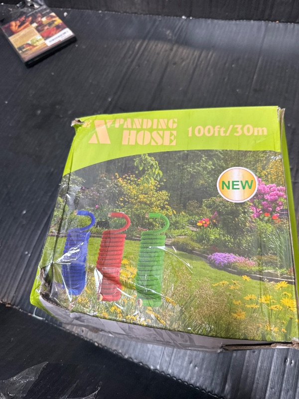 Photo 1 of 100 FT Expandable Garden Hose, 2025 New Kink Free Flexible Water Hose 100FT, 10 Pattern Spray Nozzle, Leakproof Solid Brass Fittings, Reinforced Outer Fabric & Durable Inner Core, Ultra Lightweight