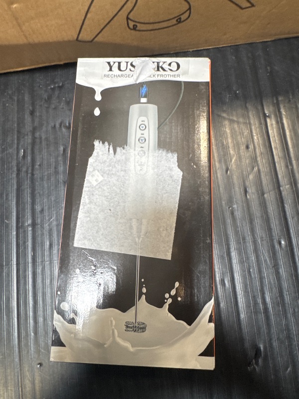 Photo 1 of    YUSWKO Rechargeable Milk Frother Handheld with 3 Heads, Silver Coffee Electric Whisk Drink Foam Mixer, Mini Hand Stirrer with 3 Speeds Adjustable for Latte, Cappuccino, Hot Chocolate, Egg