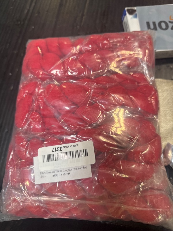 Photo 1 of 10 Pack Red Cheesecloth Table Runner 10FT Boho Gauze Fabric Table Runner Vintage Rustic Sheer Runners for Wedding Party Bridal Baby Shower Long Table Decorations