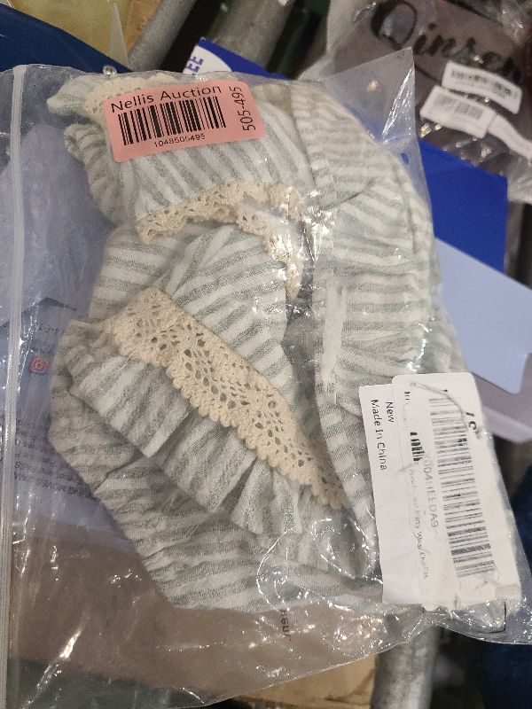 Photo 1 of 0-3 Months Newborn Girl Purple Jumpsuits 3D Printed Flower Rompers for Babys Summer Sleeveless Pom Pom Lace One Piece Playsuits with Headband Boys Casual Party Wear Outfits. Beige 