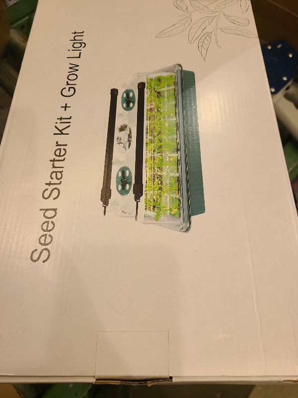 Photo 1 of 2-Pack Seedling Starter Tray Kit with Full-Spectrum LED Grow Lights, Adjustable Humidity Dome, 80-Cell Seed Germination Kit Including Plant Labels, Gloves & Tools for Indoor Plant Growing & Gardening