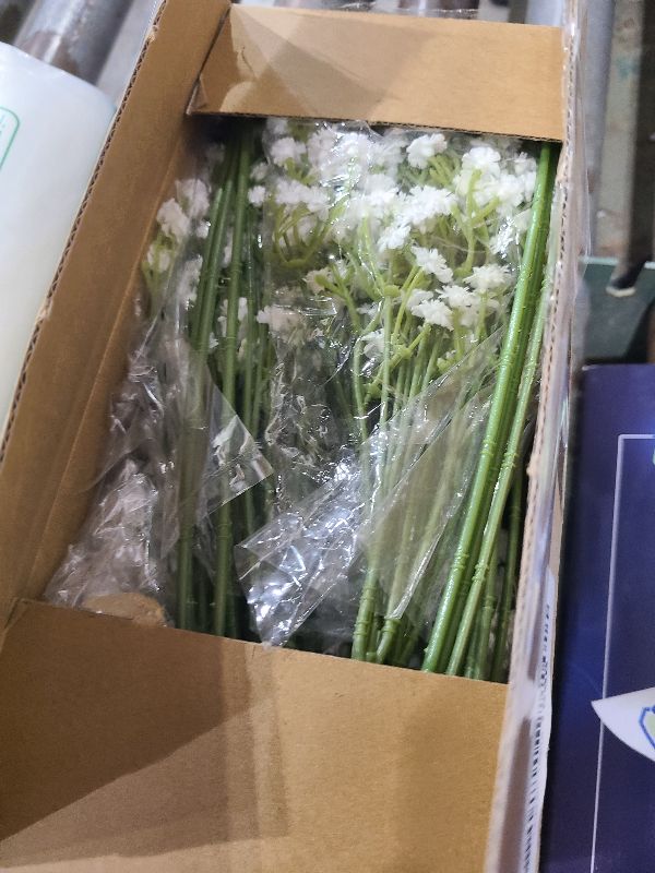 Photo 1 of 30 Pcs Babys Breath Artificial Flowers, Baby Breath Flowers Artificial Bulk, Real Touch White Fake Flowers, Faux Babies Breath Gypsophila for Wedding Home Decor Floral Arrangement