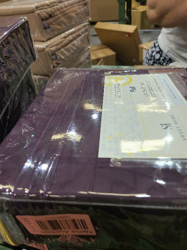 Photo 1 of 1800 Supreme Collection - Breathable Luxury Full Size Sheet Set with Full Elastic & Secure Corner Straps Built In, Extra Soft Deep Pocket Bedding, Purple