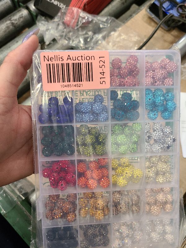 Photo 1 of 240pcs 24 Colors Rhinestone Beads for Crafts, Sparkle Round Clay Beads Crystal Disco Ball Clay Rhinestone Beads for DIY Jewelry Making Bracelet Baseball Necklace and Independence Decorations (10mm)