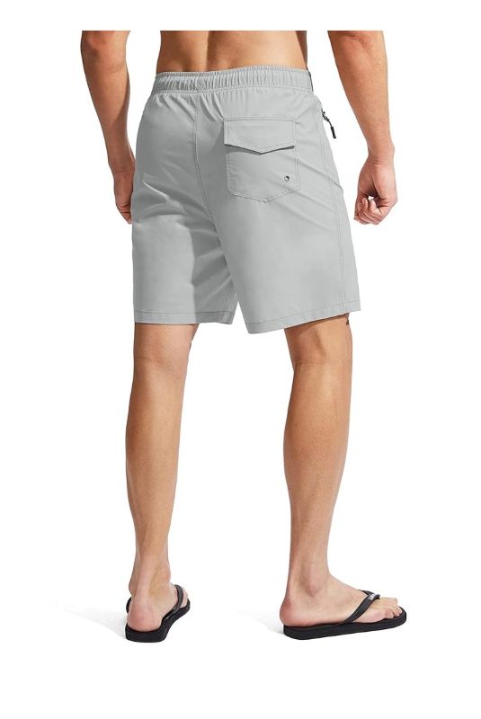 Photo 1 of  Men's Swim Trunks with Compression Liner Quick Dry Board Shorts Swimsuit Swimwear for Men with Zipper Pockets
