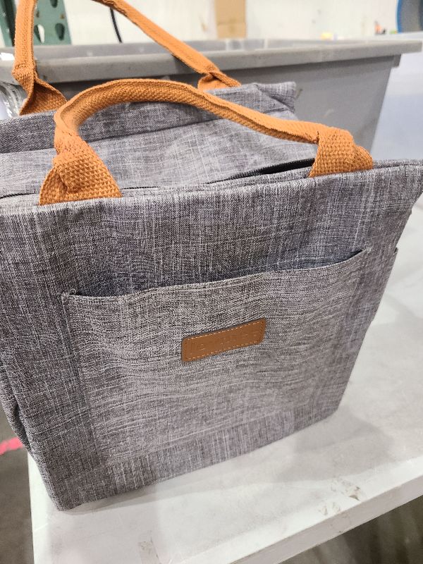 Photo 1 of Joymee Lunch Bag Women Insulated Lunch Box Reusable Leakproof Large Spacious Tote for Women Men Adult with Bottle Holder and Side Pockets for Work Picnic Travel - Grey