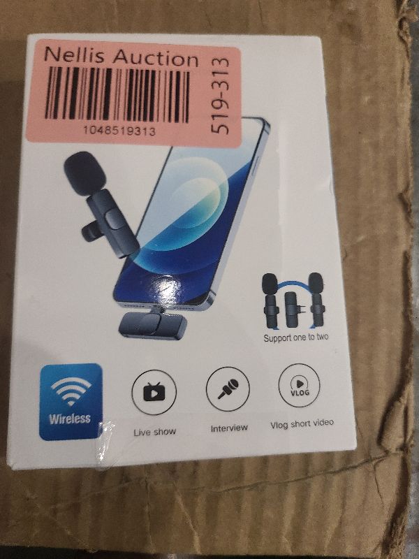 Photo 1 of 2 Pack Wireless Lavalier Microphone for iPhone iPad and Android Phone, Lapel Mic Plug and Play Wireless Mic Noise Reduction Mini Microphone for Video Recording Interview Podcast Vlog YouTube Tiktok