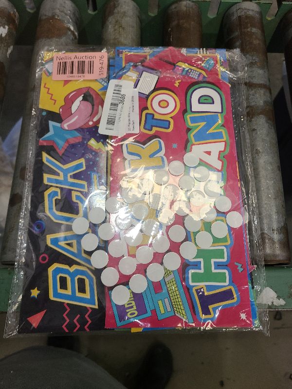 Photo 1 of 20 Pieces 90s Party Decorations Sign Retro Hip Hop Party Sign for Back to The 90s Adults Neon Throwback Birthday Party Supplies